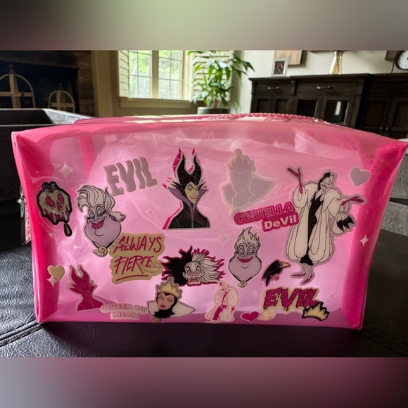 Disney Skinnydip Villians Zipper Cosmetic Make-Up Storage Bag Ursula Maleficent - Picture 3 of 6